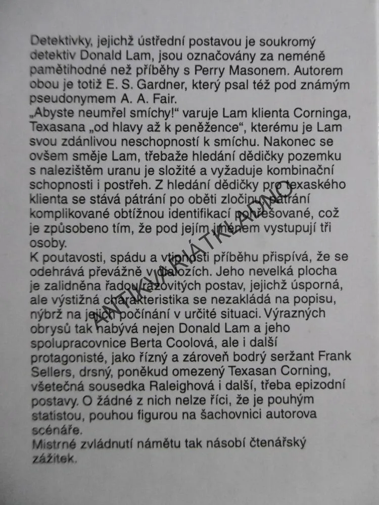 ABYSTE NEUMŘEL SMÍCHY, ERLE STANLEY GARDNER, **an