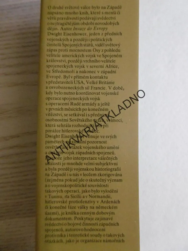 INVAZE DO EVROPY, DAVID DWIGHT EISENHOWER, **an
