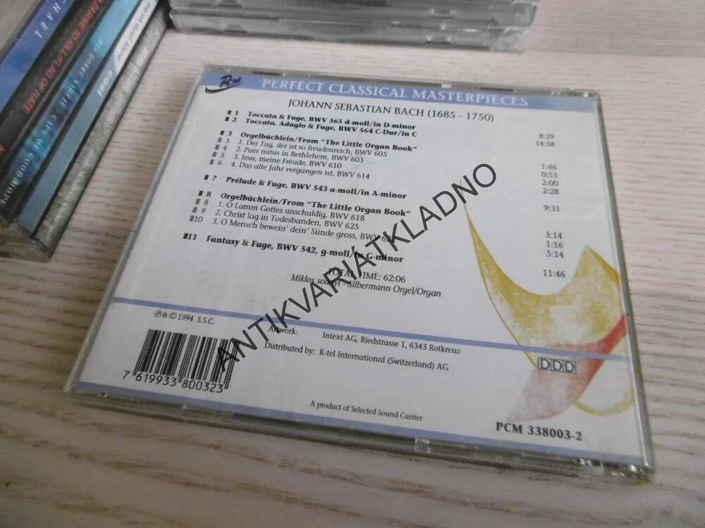 JOHANN SEBASTIAN BACH, PERFEKT CLAICAL MASTERPIECES, CD HUDBA