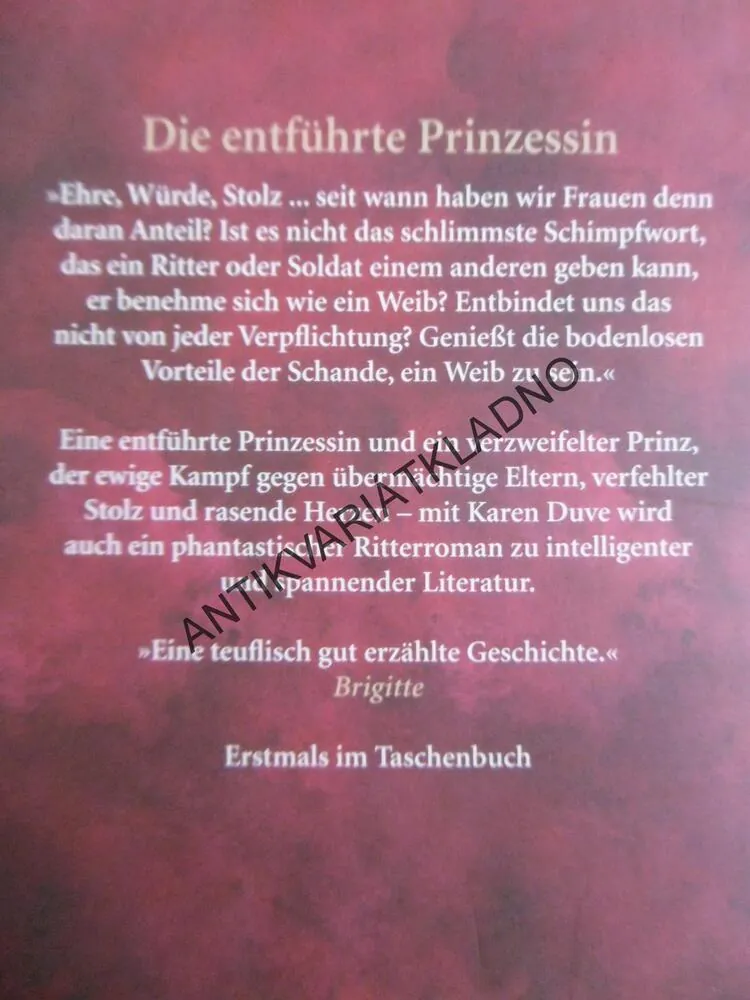 DIE ENTFÜHRTE PRINZESSIN, UNESENÁ PRINCEZNA, KAREN DUVE