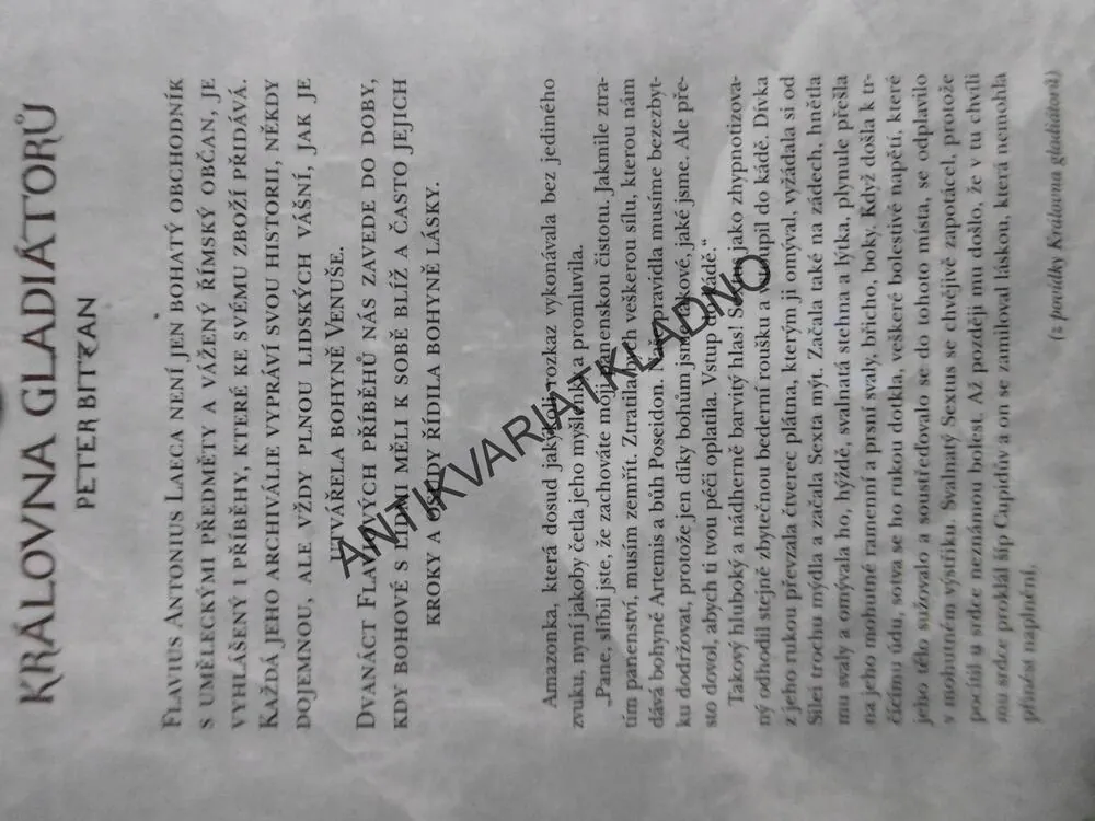 KRÁLOVNA GLADIÁTORŮ, PETER BITZAN, **an