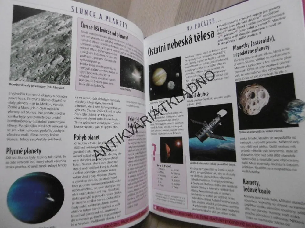 SLUNCE A PLANETY, VESMÍR, HVĚZDY, ATLAS PRO MLÁDEŽ, VĚDA A OBJEVY, **an