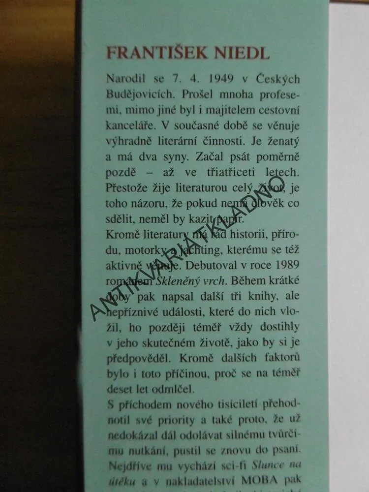 PAST, FRANTIŠEK NIEDL, VÁLKA, MOŘE,