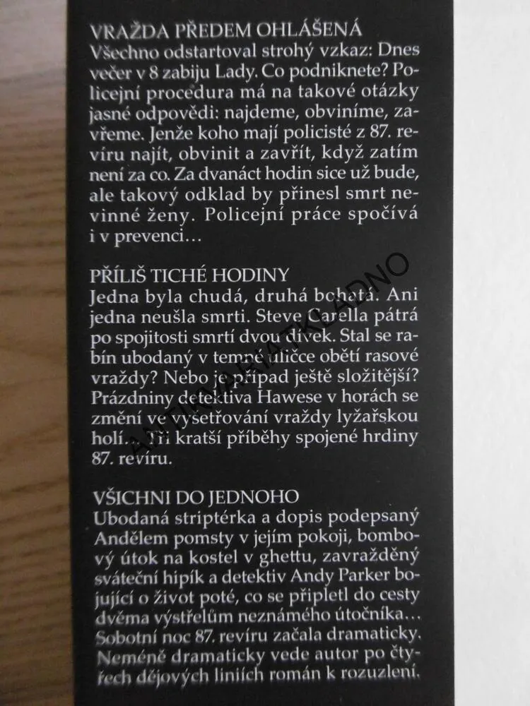 OMNIBUS, VRAŽDA PŘEDEM OHLÁŠENÁ, PŘÍLIŠ TICHÉ HODINY, VŠICHNI DO JEDNOHO, ED MCBAIN, **an
