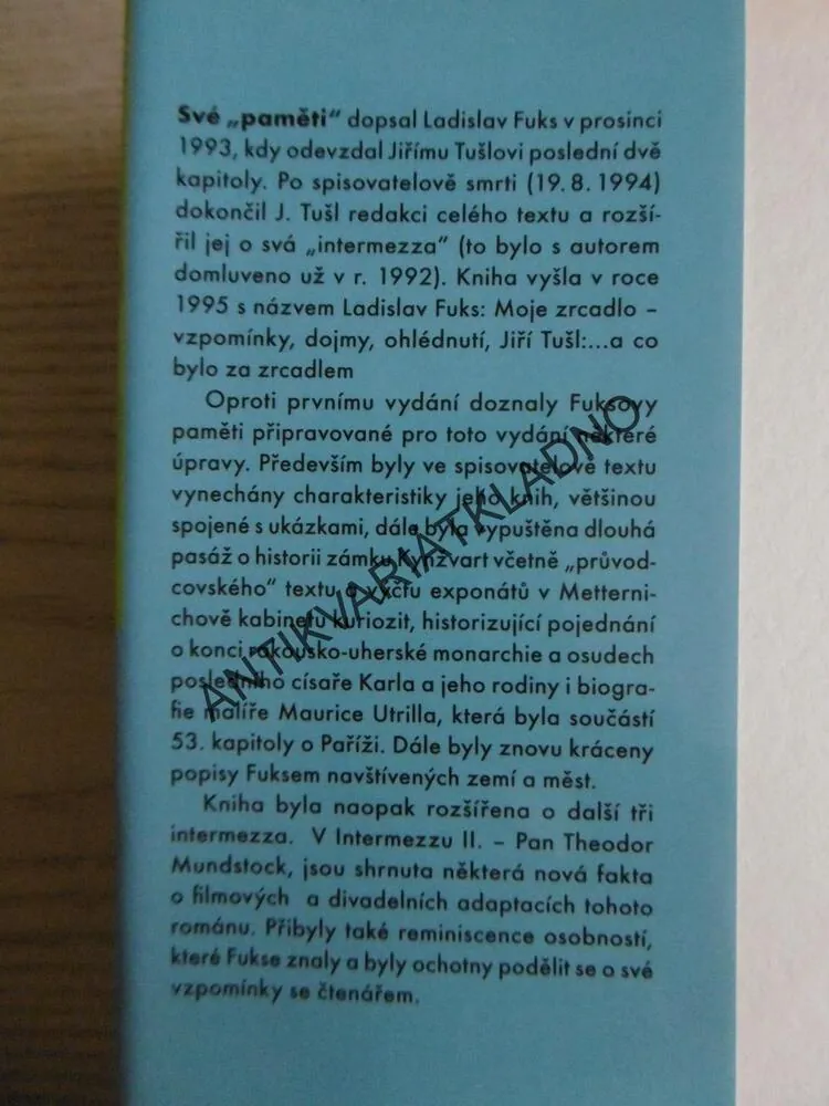MOJE ZRCADLO, LADISLAV FUKS, A CO BYLO ZA ZRCADLEM, JIŘÍ TUŠL, **an