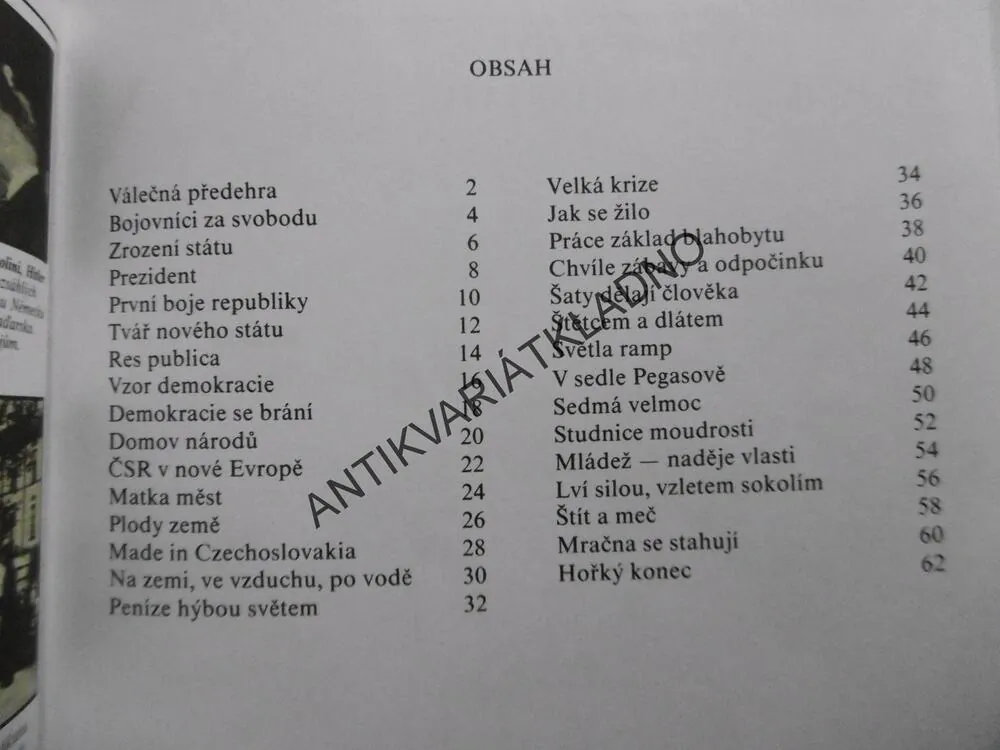 ČESKOSLOVENSKO 1918-1938, DĚJINY V OBRAZECH, PAVEL AUGUSTA, FRANTIŠEK HONZÁK, **an