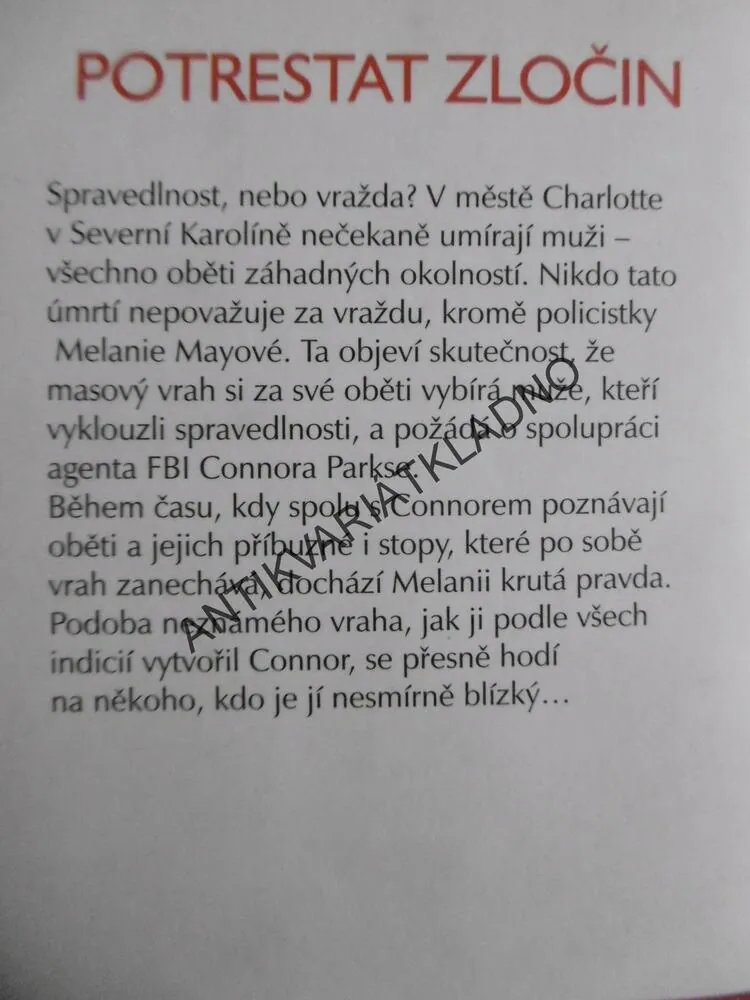 POTRESTAT ZLOČIN, ERICA SPINDLEROVÁ, **an