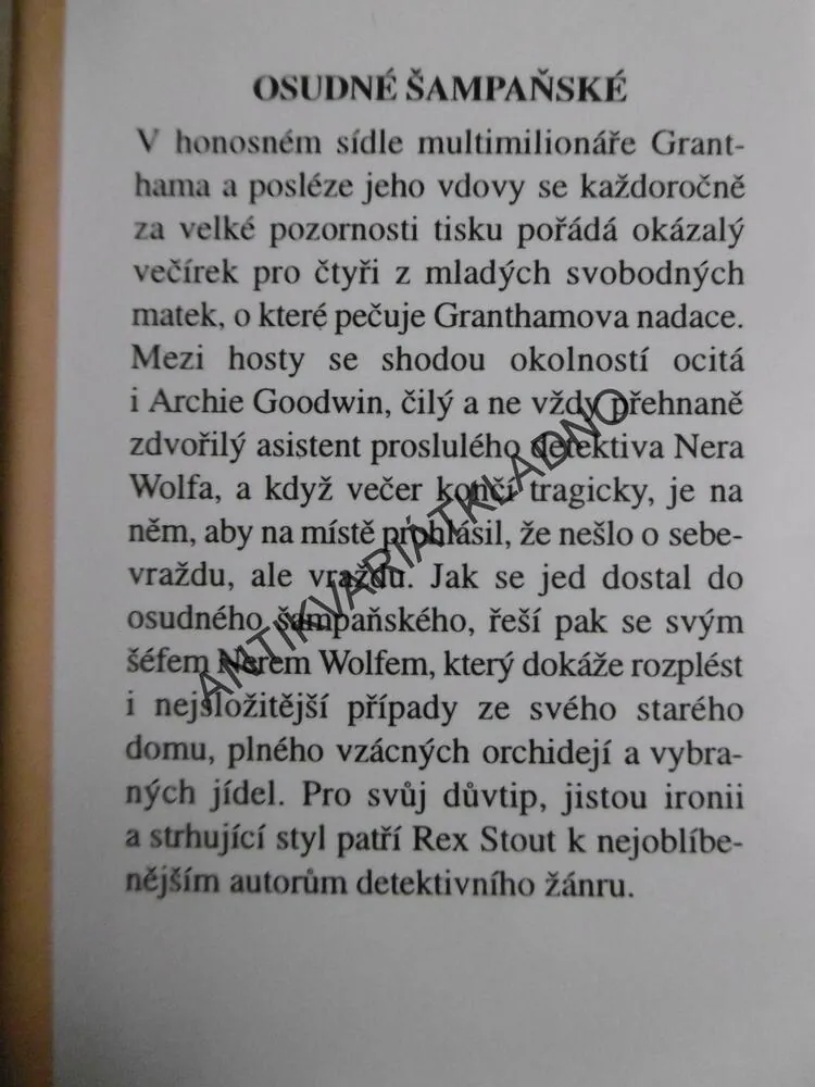 OSUDNÉ ŠAMPAŇSKÉ, REX STOUT, **an