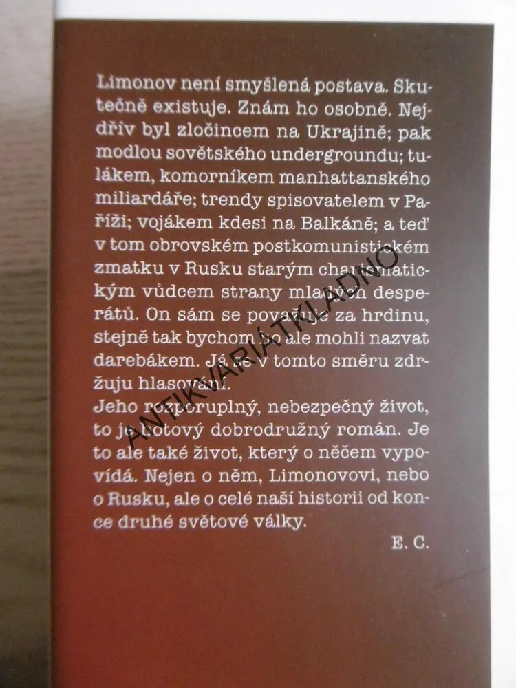 LIMONOV, DENÍK ZTROSKOTANCE, EMMANUEL CARRÉRE, **an