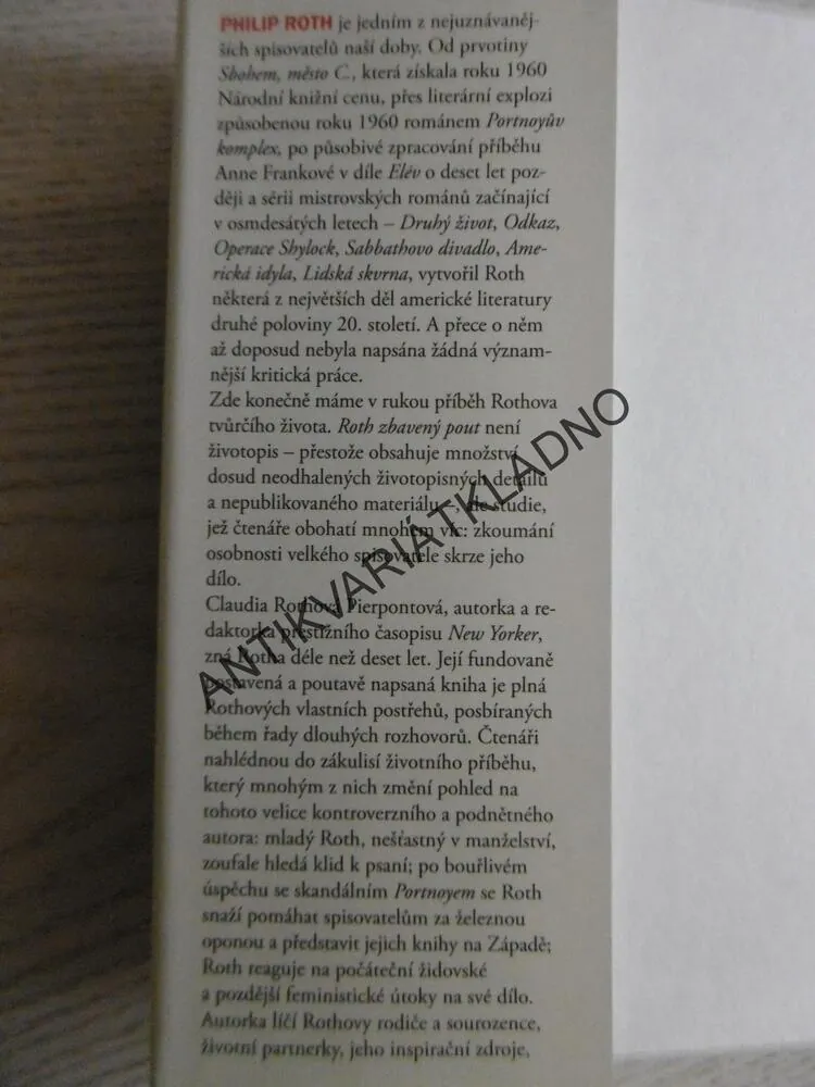 ROTH ZBAVENÝ POUT, AUTOR A JEHO DÍLO, CLAUDIA ROTHOVÁ PIERPONTOVÁ, **an