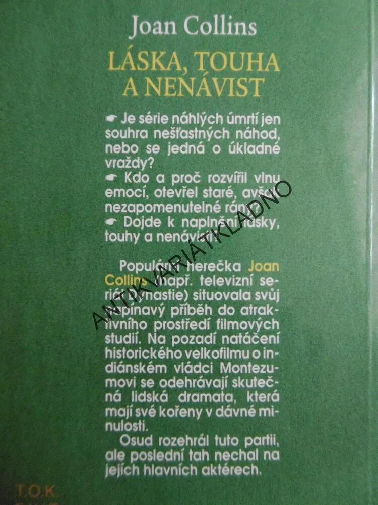 LÁSKA, TOUHA A NENÁVIST, JOAN COLLINS, **an