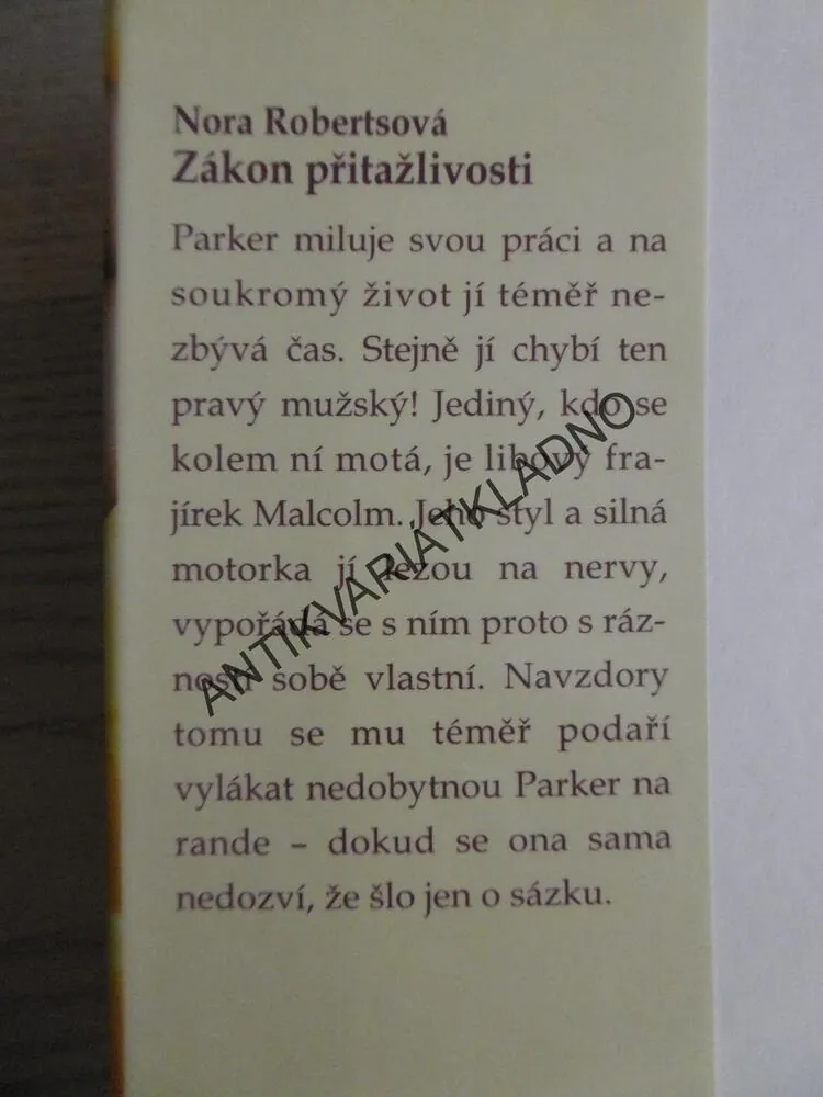 ZÁKON PŘITAŽLIVOSTI, NORA ROBERTSOVÁ, **an