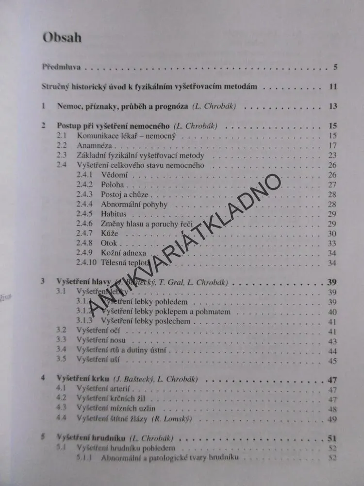 PROPEDEUTIKA VNITŘNÍHO LÉKAŘSTVÍ, LADISLAV CHROBÁK A KOLEKTIV, **an