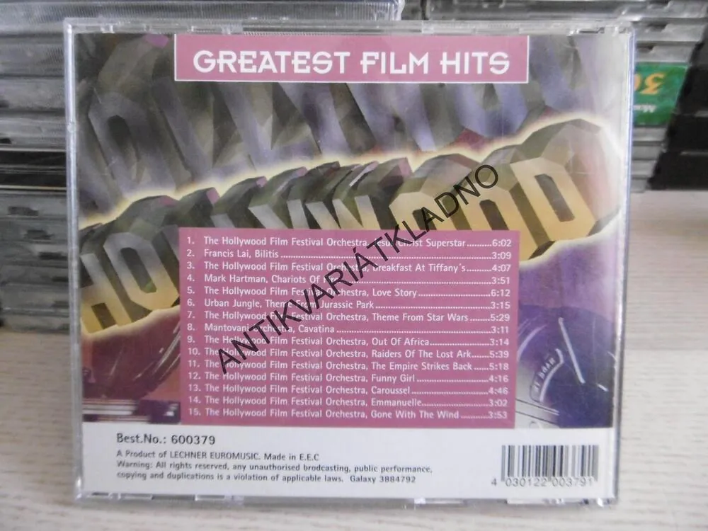 HOLLYWOOD, GREATEST FILM HITS, CD HUDBA