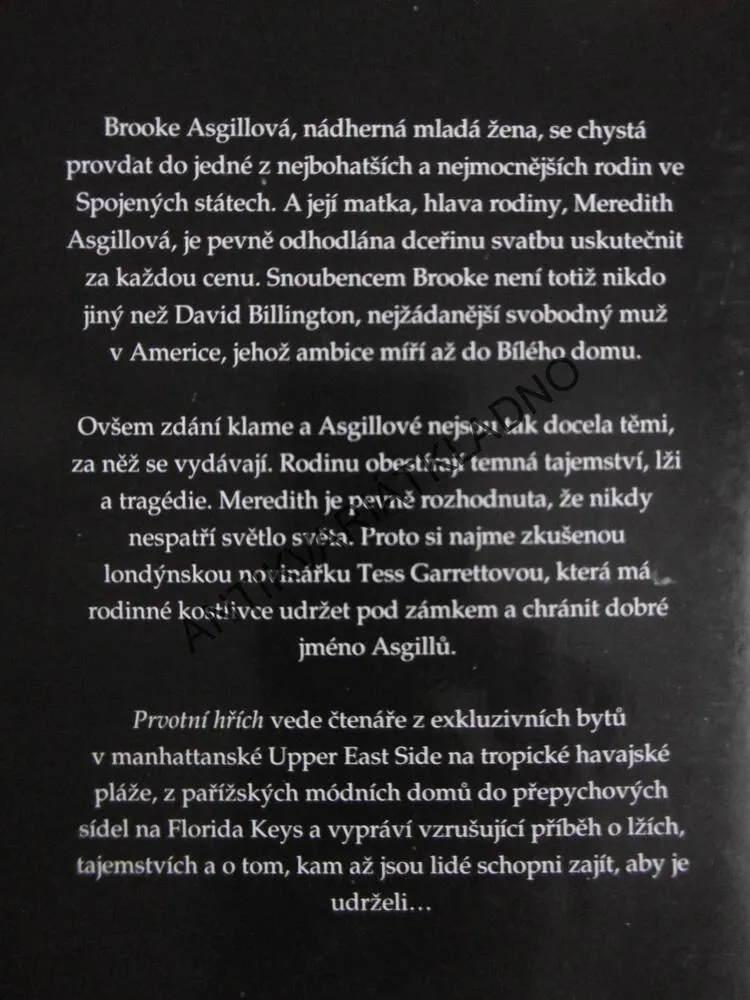 PRVOTNÍ HŘÍCH, TASMINA PERRY, **an