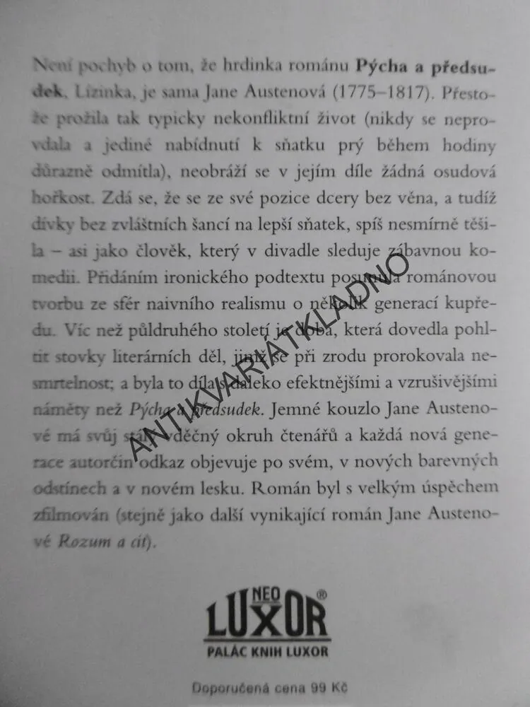 PÝCHA A PŘEDSUDEK, JANE AUSTENOVÁ, **an
