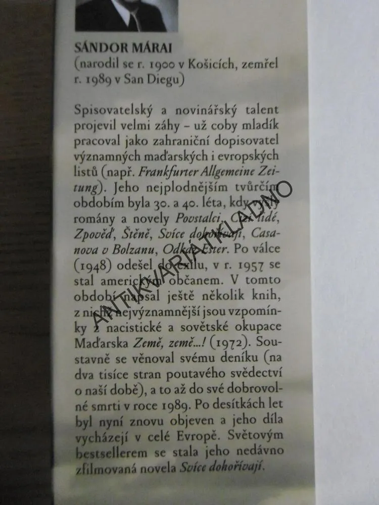 JUDITA, SÁNDOR MÁRAI, **an