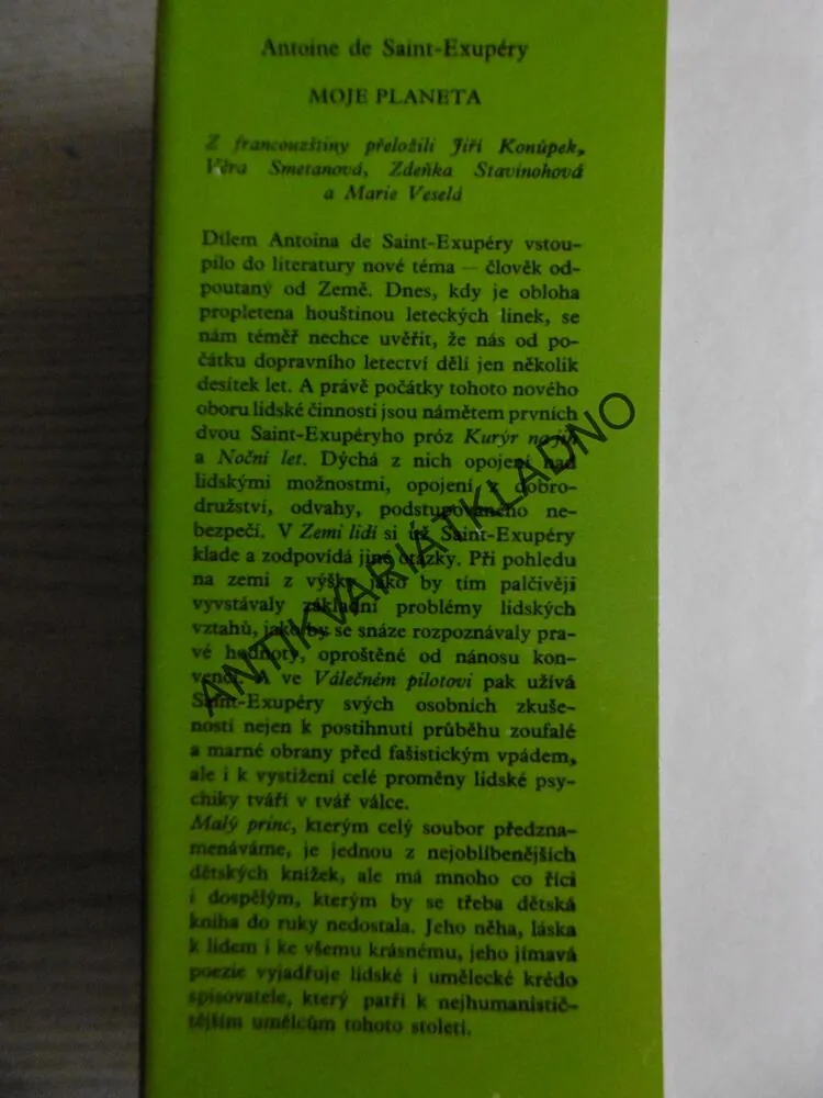 MOJE PLANETA, ANTOINE DE SAINT-EXUPÉRY, **an