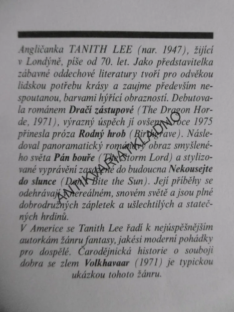 VOLKHAVAAR, SLUŽEBNÍK ČERNÉHO BOHA, TANITH LEE, **an