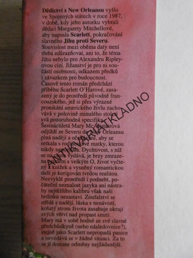 DĚDICTVÍ Z NEW ORLEANSU, ALEXANDRA RIPLEYOVÁ, **an