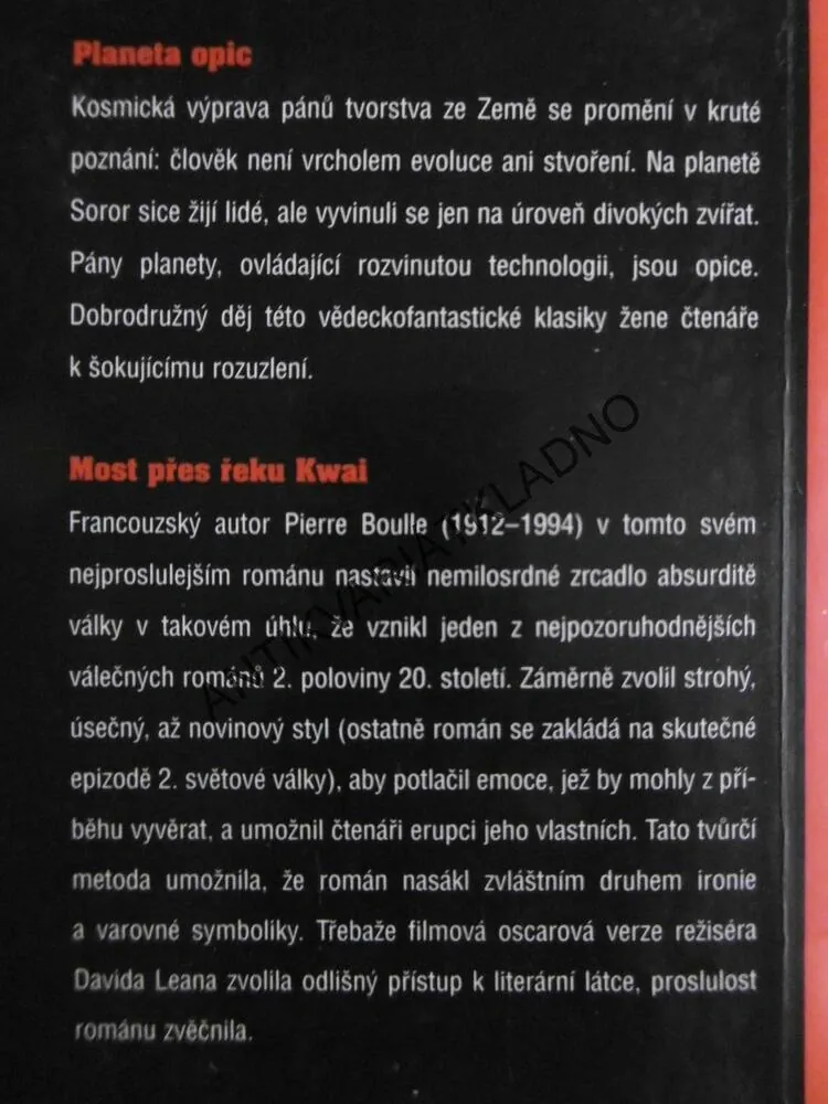 MOST PŘES ŘEKU KWAI, PLANETA OPIC, PIERRE BOULLE, **an