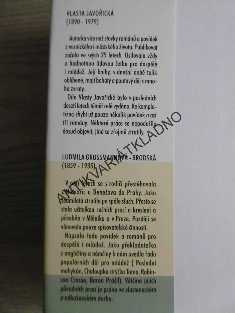 BOŽÍ MLÝNY, VLASTA JAVOŘICKÁ, **an