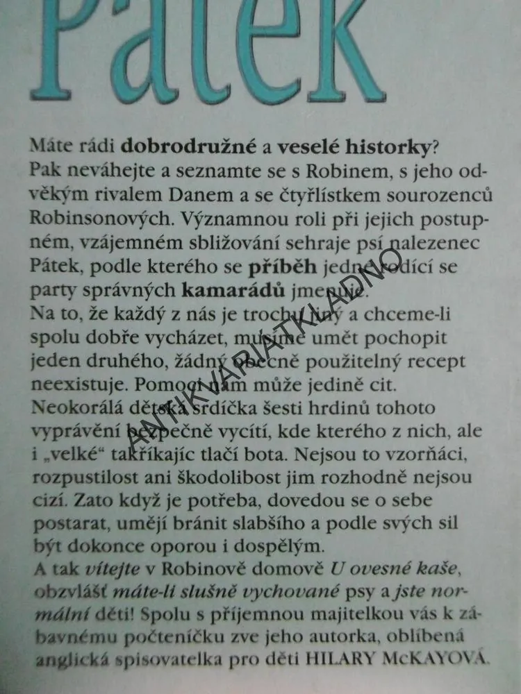 PES PÁTEK, HILARY MCKAYOVÁ, **an
