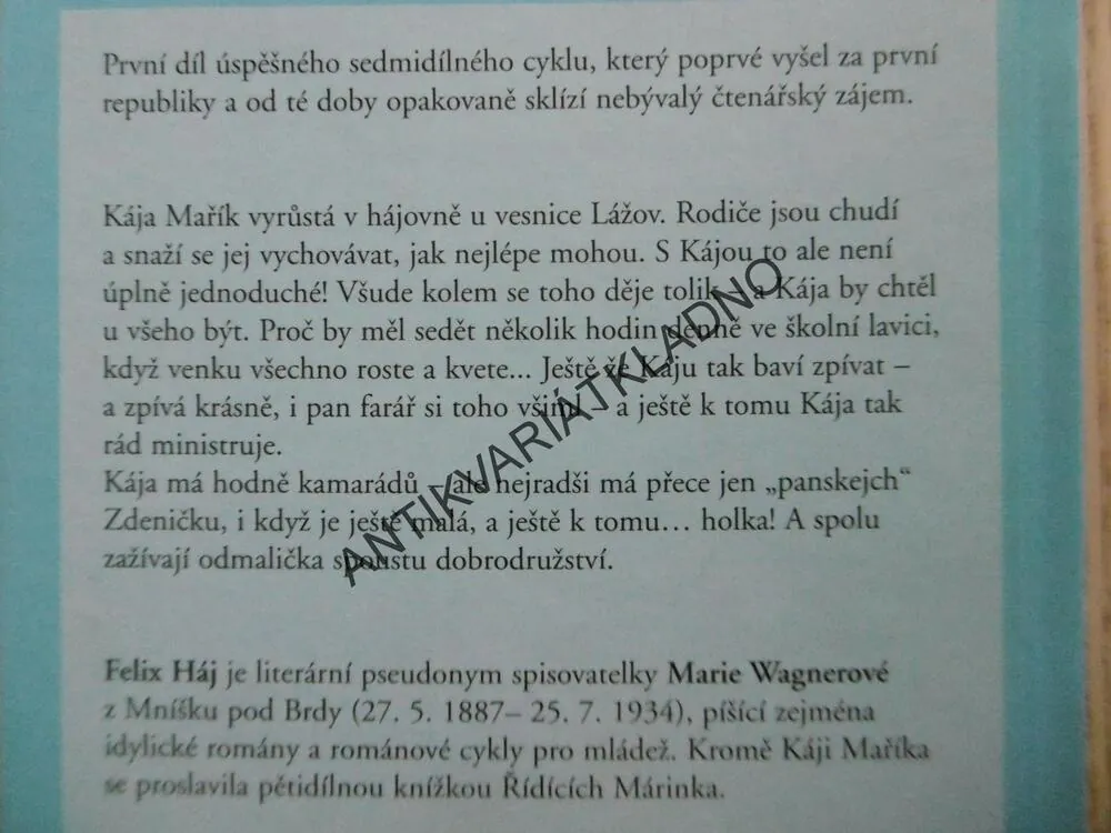 ŠKOLÁK KÁJA MAŘÍK, FELIX HÁJ, 1., **an