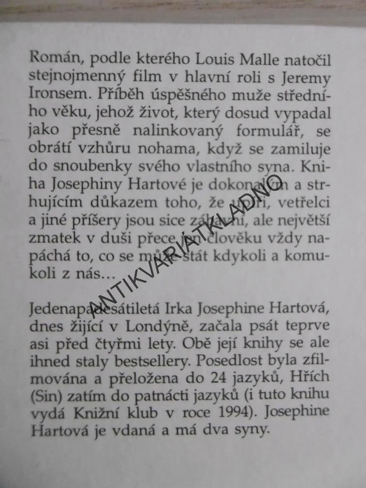 POSEDLOST, JOSEPHINE HARTOVÁ, **an