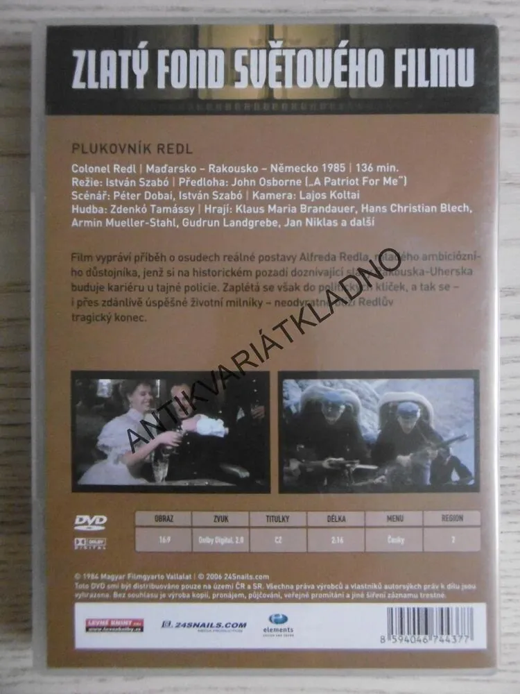 PLUKOVNÍK REDL, DVD FILM