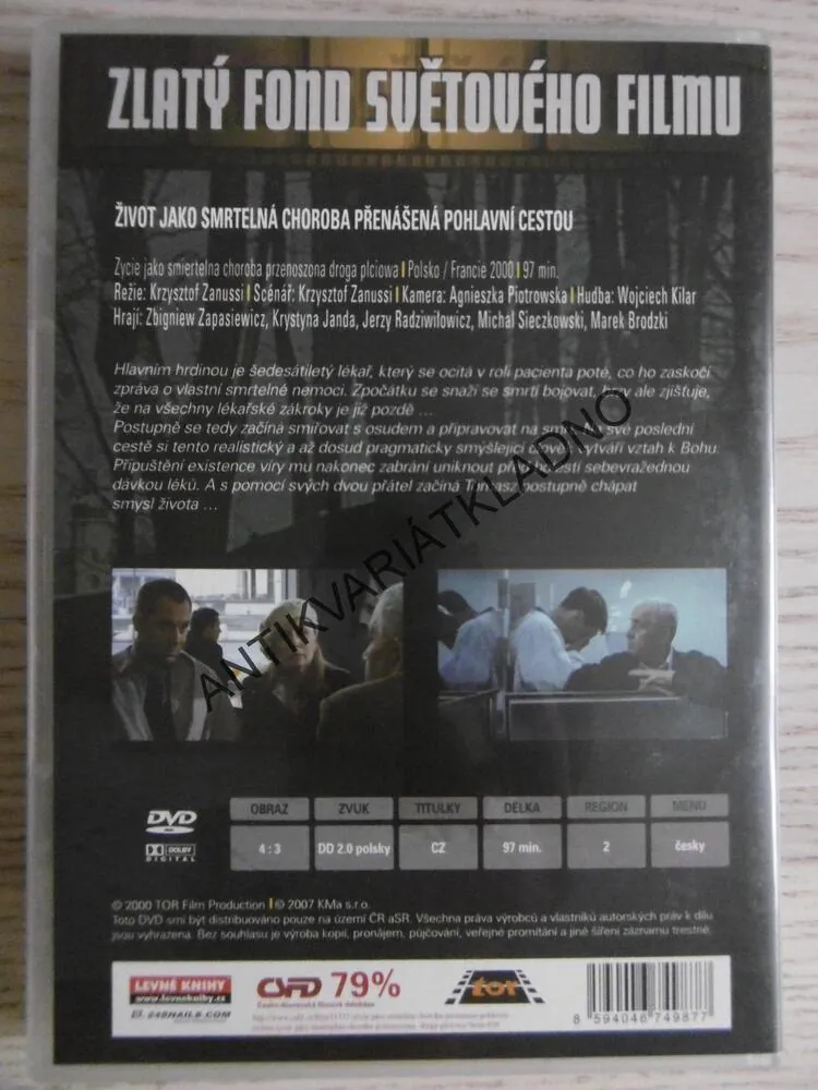 ŽIVOT JAKO SMRTELNÁ CHOROBA PŘENÁŠENÁ POHLAVNÍ CESTOU, DVD FILM