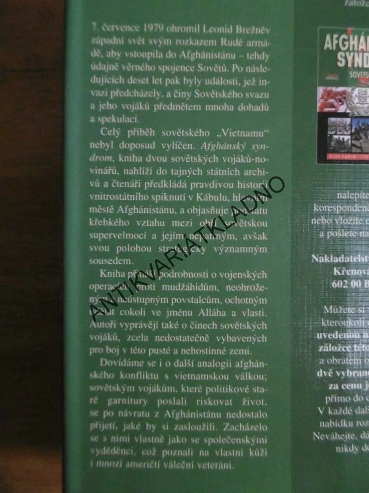 AFGÁNSKÝ SYNDROM,SOVĚTSKÝ VIETNAM, SARIN, VÁLKA **an