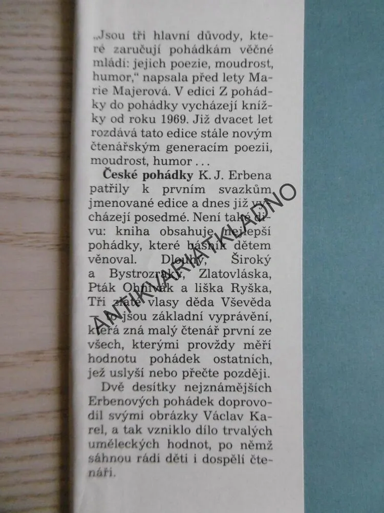 ČESKÉ POHÁDKY, KAREL JAROMÍR ERBEN, **an