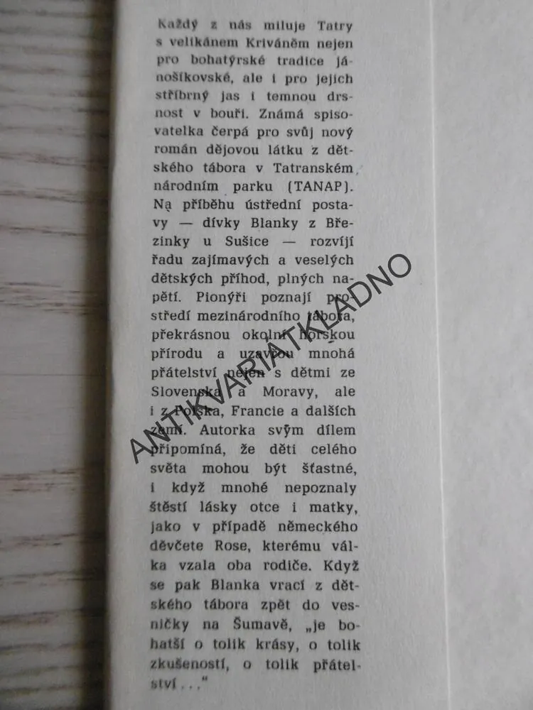PRÁZDNINY V TANAPU, ZDEŇKA BEZDĚKOVÁ, **an