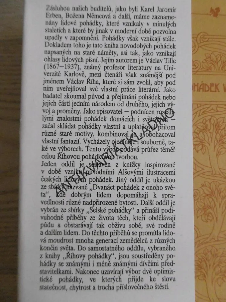KNÍŽKA POHÁDEK VÁCLAVA ŘÍHY, VÁCLAV ŘÍHA, **an