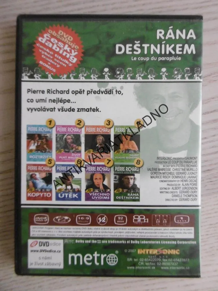 RÁNA DEŠTNÍKEM, DVD FILM 