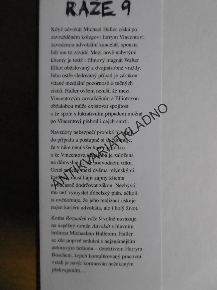 ROZSUDEK RÁŽE 9, MICHAEL CONNELLY