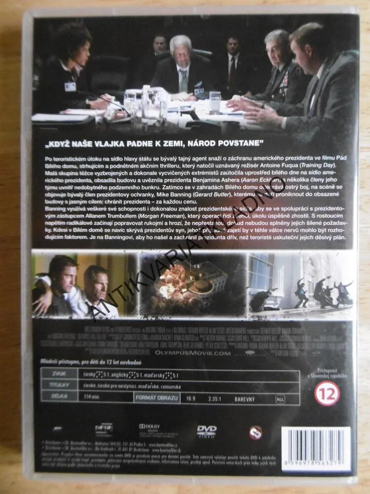 PÁD BÍLÉHO DOMU, BUTLER,FREEMAN, DVD FILM