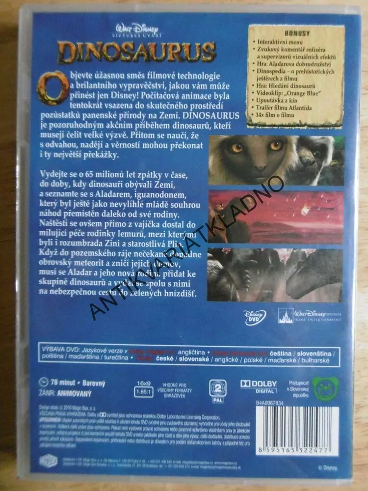 DINOSAURUS, DVD FILM ANIMOVANÝ