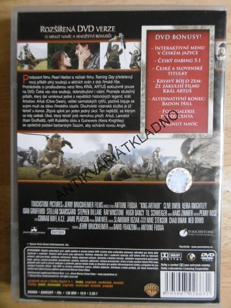 KRÁL ARTUŠ, CLIVE OWEN, KNIGHTLEY, DVD FILM