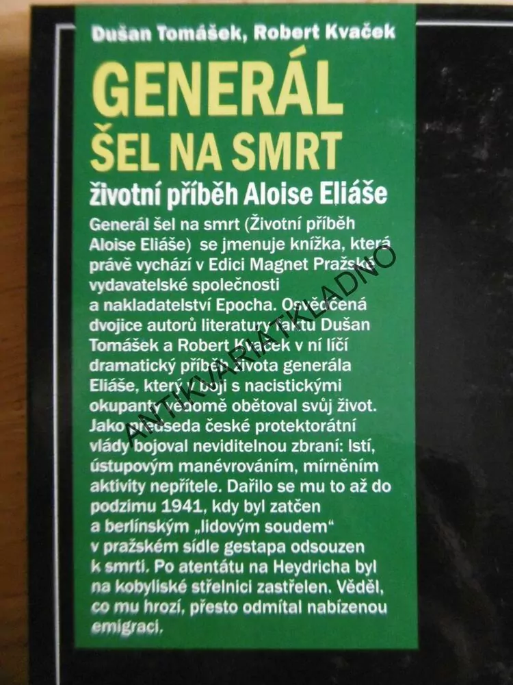GENERÁL ŠEL NA SMRT, ALOIS ELIÁŠ, MAGNET SV.7, **an