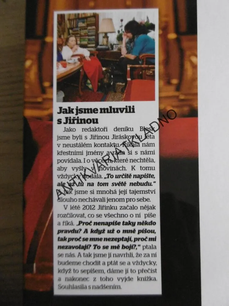 JIŘINA JIRÁSKOVÁ: JEN TO KLIDNĚ NAPIŠTE!, MICHAELA REMEŠOVÁ, ROMAN SCHUSTER, HANA HÖSCHLOVÁ, **an