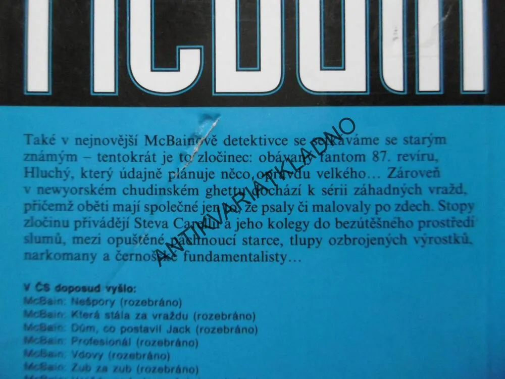 ZLOVOLNOST, ED MCBAIN, **an
