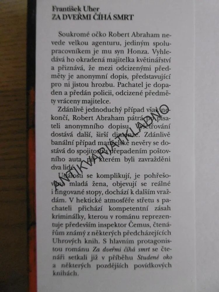 ZA DVEŘMI ČÍHÁ SMRT, FRANTIŠEK UHER, **an