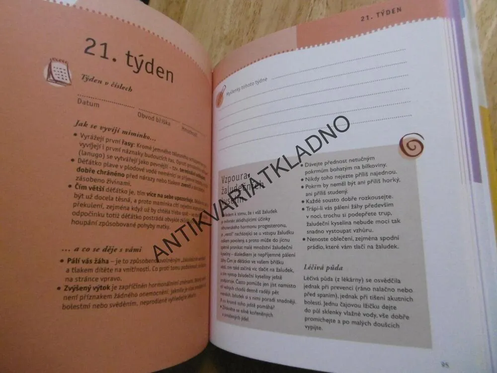 TĚHOTENSKÝ KALENDÁŘ, PRŮVODCE OBDOBÍM ŽENY TÝDEN PO TÝDNU.