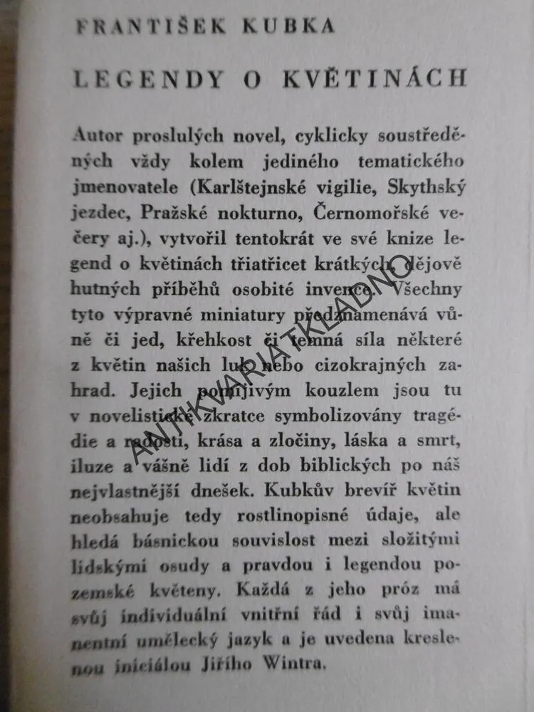 LEGENDY O KVĚTINÁCH, FRANTIŠEK KUBKA, **an