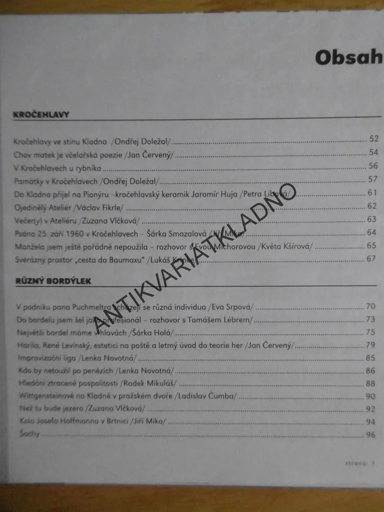 KLADNO ZÁPORNO 5., 2008, KULTURNÍ REVUE