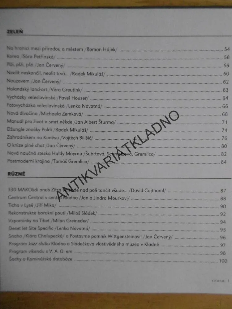KLADNO ZÁPORNO 6., 2009, KULTURNÍ REVUE