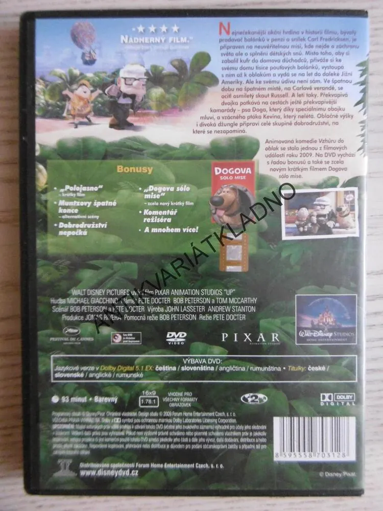 VZHŮRU DO OBLAK, DVD FILM