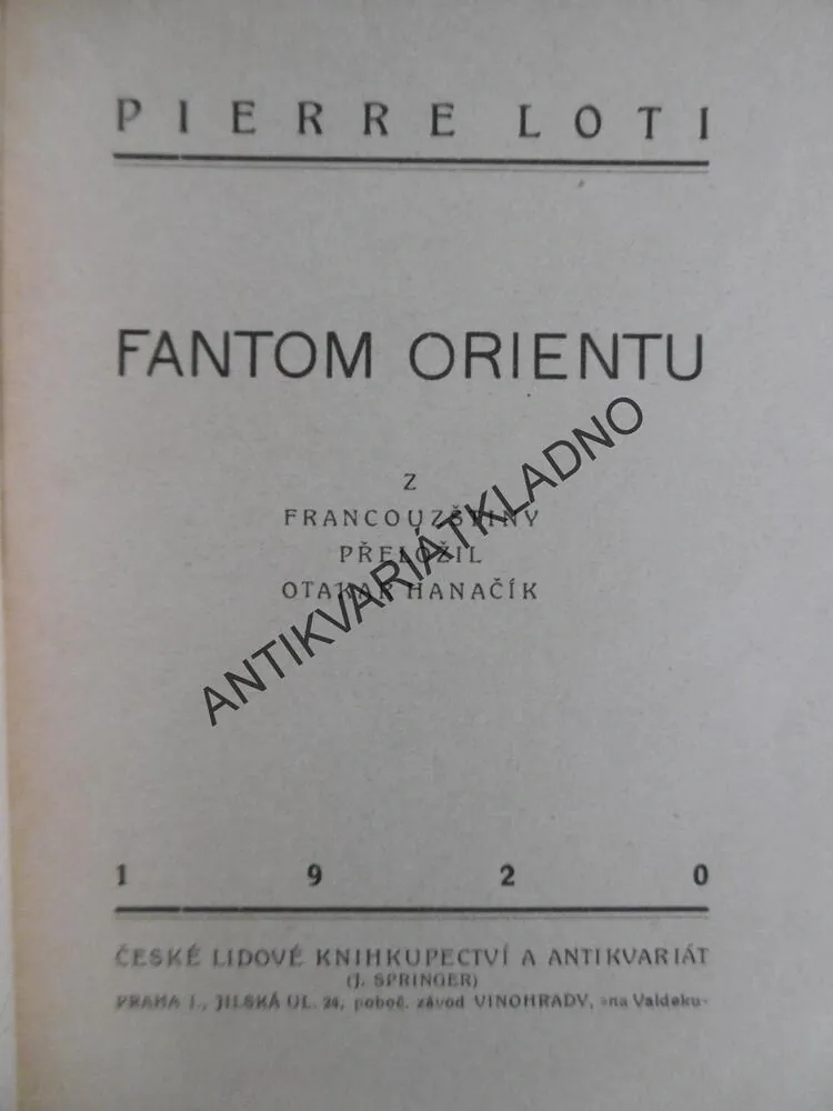 FANTOM ORIENTU, PIERRE LOTI, 1920